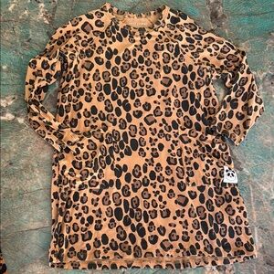 Mini Rodini Tan and Black Animal Print shift dress